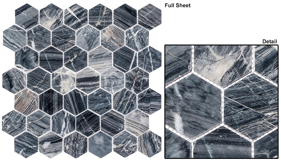 Salem Charcoal (2" Hex)