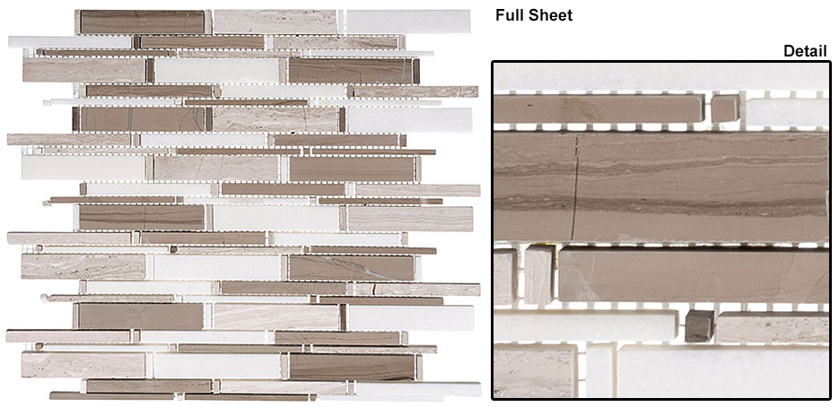 Wooden white+Athen Gray+Thassos mix