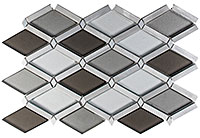 Euro Glass Lifting Fog Silver 2 x 2 Glossy & Frosted Glass Mirror Tile: ACKR115 by Glazzio Tiles
