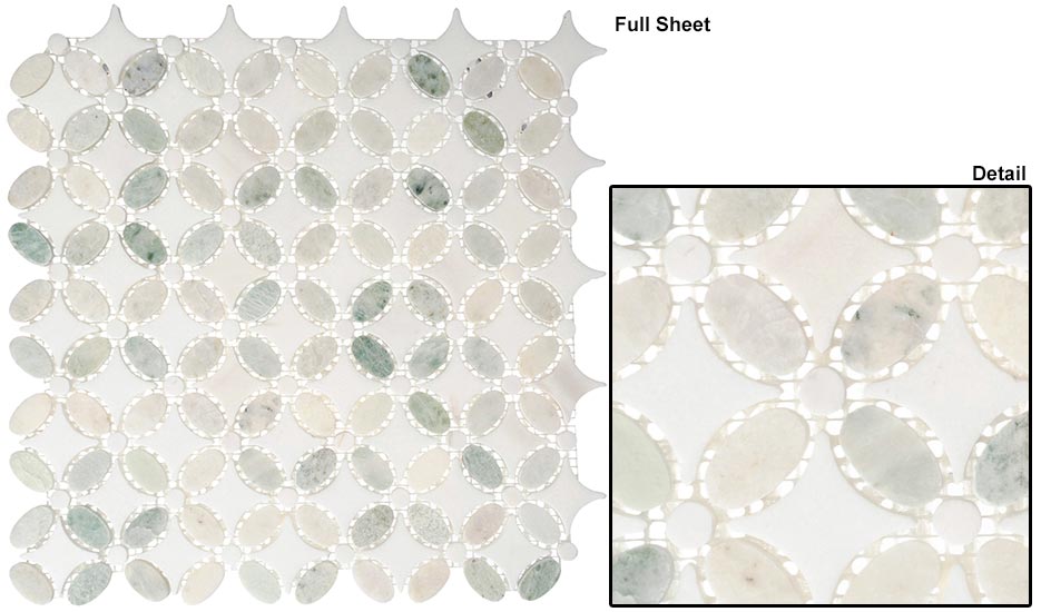 Ming green(oval)+Thassos White(dots)+Tha
